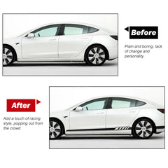 Yan Etek Çıkartması Kendin Yap Çıkartması Yan Gövde Yarış Şeridi Çıkartması Tesla Model 3/Y/S/X