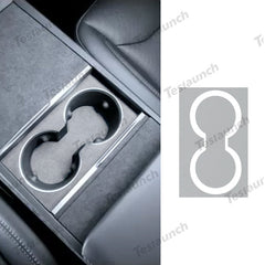 2024 를 위한 알칸타라 센터 콘솔 컵 홀더 커버 스티커Model3 하이랜드