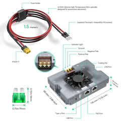 5-in-1 PoE Injector for Starlink Performance Gen 3, 350W Passive PoE, 9–36V DC Step-Up Converter, ESD Protection - T-Launch