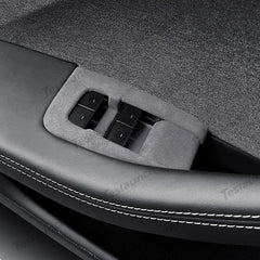 Adesivo de capa de botão de interruptor de janela Alcantara 6 peças para 2024 Model 3 Terras Altas