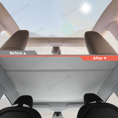 Wholesale Alcantara Split Nano Ice Crystal Glass Roof Sunshade for Tesla Model Y Juniper 2025+(28 Sets)