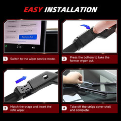 Náhradní lišty stěračů čelního skla 27" a 18" Tesla Model S (Sada 2 kusů)