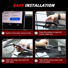 26" & 19" Windshield Wiper Blades Replacement for Tesla Model 3 (Set of 2)