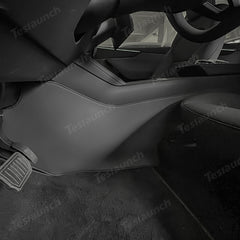 Extended-Length Center Console Side Kick Protection Pads -2-Piece Napa Leather Set for Tesla Model Y Juniper 2025+