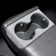 2024 를 위한 알칸타라 뒷좌석 컵 덮개 스티커Model3 하이랜드