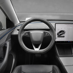 Alcantara One-Piece Steering Wheel Cover for Tesla Model Y Juniper 2025+/ Model 3 Highland 2024+