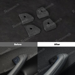 Alcantara Door Button Switch Cover 4 PCS Para 2024 Model 3 Highland