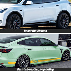 Yan Etek Çıkartması Kendin Yap Çıkartması Yan Gövde Yarış Şeridi Çıkartması Tesla Model 3/Y/S/X