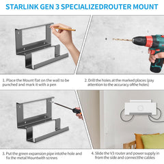 Starlink Gen 3용 올인원 금속 라우터 및 전원 공급 장치 벽면 장착 키트