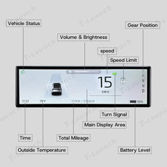 8.8-inch Touch Instrument Cluster Display Upgrade for Tesla Model 3 / Model Y (2017-2026)