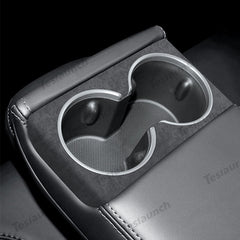 2024 를 위한 알칸타라 뒷좌석 컵 덮개 스티커Model3 하이랜드