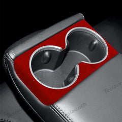 2024 를 위한 알칸타라 뒷좌석 컵 덮개 스티커Model3 하이랜드