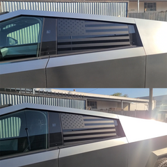 Vinylové samolepky na zadní okno s americkou vlajkou (2ks) pro Tesla Cybertruck