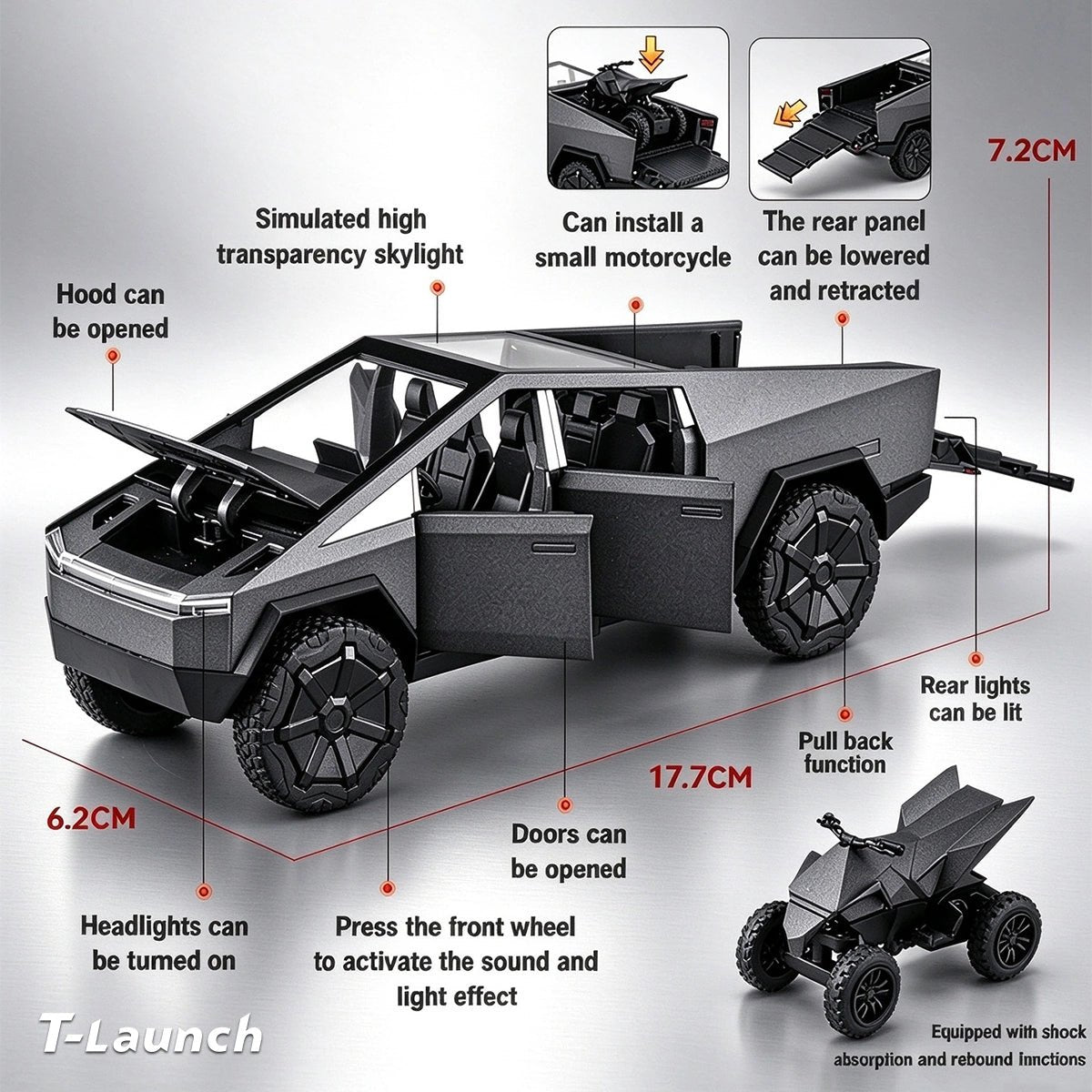 1:32 Scale Alloy Pickup Truck Model - T-Launch