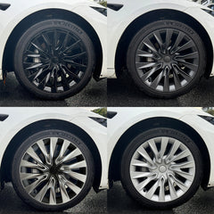 Nova Style -pyöränkapselit (4 kpl) mallille Tesla 2024+ Model 3 Highland 18'' Photon -vannetta (19'' Nova -vanteista inspiraationsa saanut)
