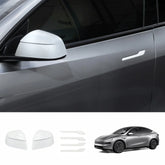 ABS Side Mirror Covers & Door Handle Covers for Tesla Model Y Juniper 2025+ / Model 3 Highland 2024+