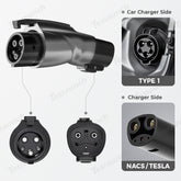 Tesla till J1772 Adapter för Tesla Model 3/Y/S/X/Cybertruck