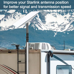 Sada pro montáž na uzemňovací sloup pro obytný vůz o délce 7 stop s adaptérem pro parabolu Starlink Gen 2