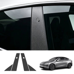 Carbon Fiber A & B Pillar Window Trim Covers for Tesla Model Y 2025+ / Model 3 2024+ - T-Launch