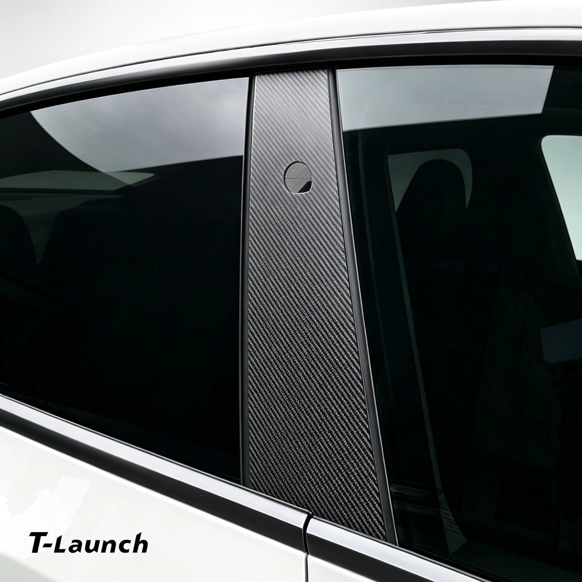 Carbon Fiber A & B Pillar Window Trim Covers for Tesla Model Y 2025+ / Model 3 2024+ - T-Launch