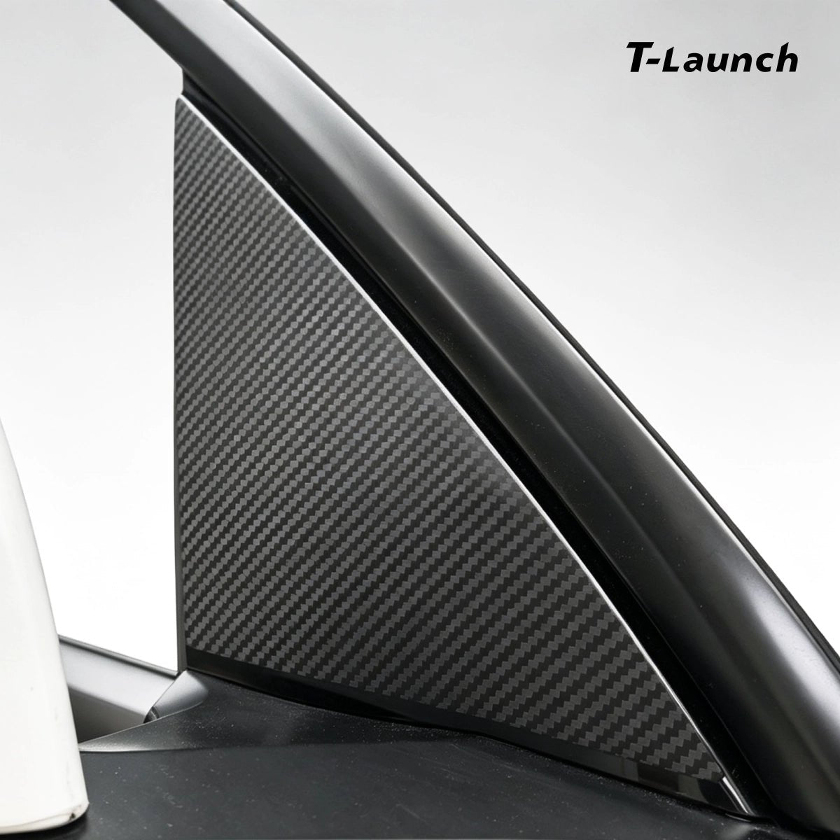 Carbon Fiber A & B Pillar Window Trim Covers for Tesla Model Y 2025+ / Model 3 2024+ - T-Launch