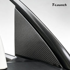 Carbon Fiber A & B Pillar Window Trim Covers for Tesla Model Y 2025+ / Model 3 2024+ - T-Launch