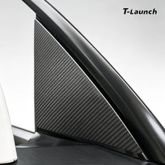 Carbon Fiber A & B Pillar Window Trim Covers for Tesla Model Y 2025+ / Model 3 2024+