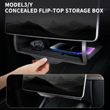 Model 3/Y Hidden Foldable Central Control Screen Lower Storage Box for Tesla (Suitable for 2024 Model 3 Highland)