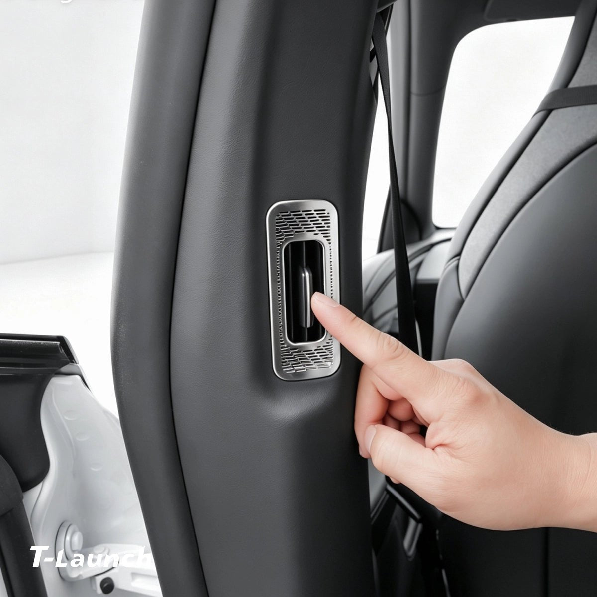 Stainless Steel B & C-Pillar Air Vent Trim Covers for Tesla Model Y L 2026+ - T-Launch