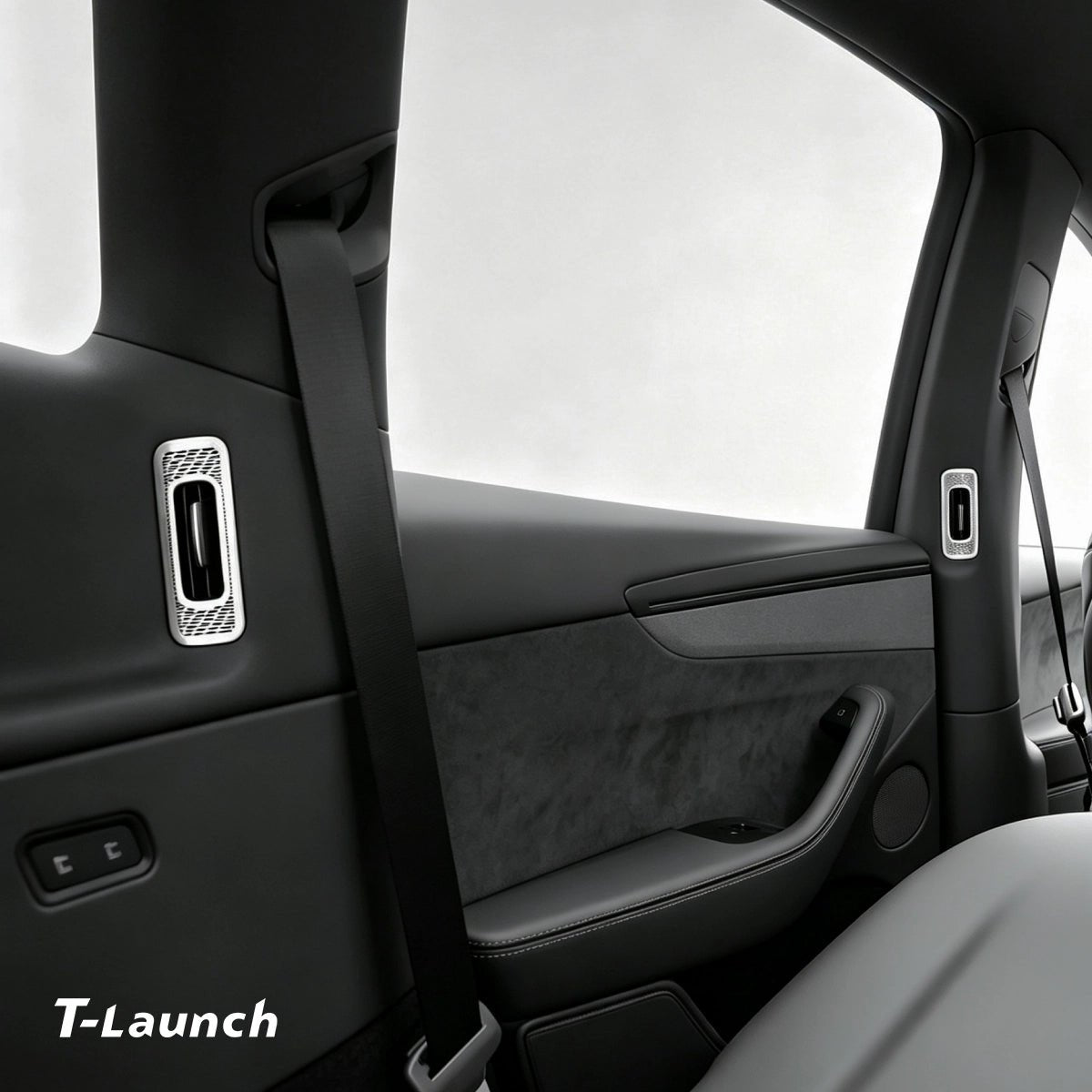 Stainless Steel B & C-Pillar Air Vent Trim Covers for Tesla Model Y L 2026+ - T-Launch
