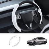 Anti-Slip Suede Steering Wheel Cover for Tesla Model Y L 2026+