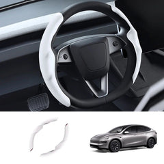 Anti-Slip Suede Steering Wheel Cover for Tesla Model Y L 2026+