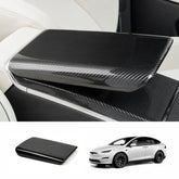 Revestimento do apoio de braço da consola central em fibra de carbono genuína. Model X/S 2021+