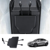 Armrest Retractable Charging Hub with Dual Cables for Tesla Model 3 2024+ / Model Y 2025+ - T-Launch