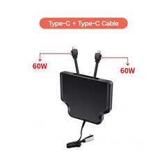Armrest Retractable Charging Hub with Dual Cables for Tesla Model 3 2024+ / Model Y 2025+ - T-Launch