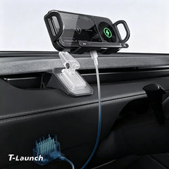 Electric Auto-Clamping & Rotating Wireless Charging Phone Holder for Tesla Model 3/Y/Y L 2024+ - T-Launch