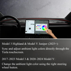 Detección de punto ciego (BSD) Luz ambiental inteligente para Tesla Model Año 3 (2017–2025+)