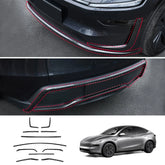 Stainless Steel Front & Rear Bumper Protector Trim for Tesla Model Y Juniper 2025+