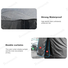 Camping Tält Tailgate Utomhus vattentät Solskärm Sekretess Shade Awning för Tesla Modell Y