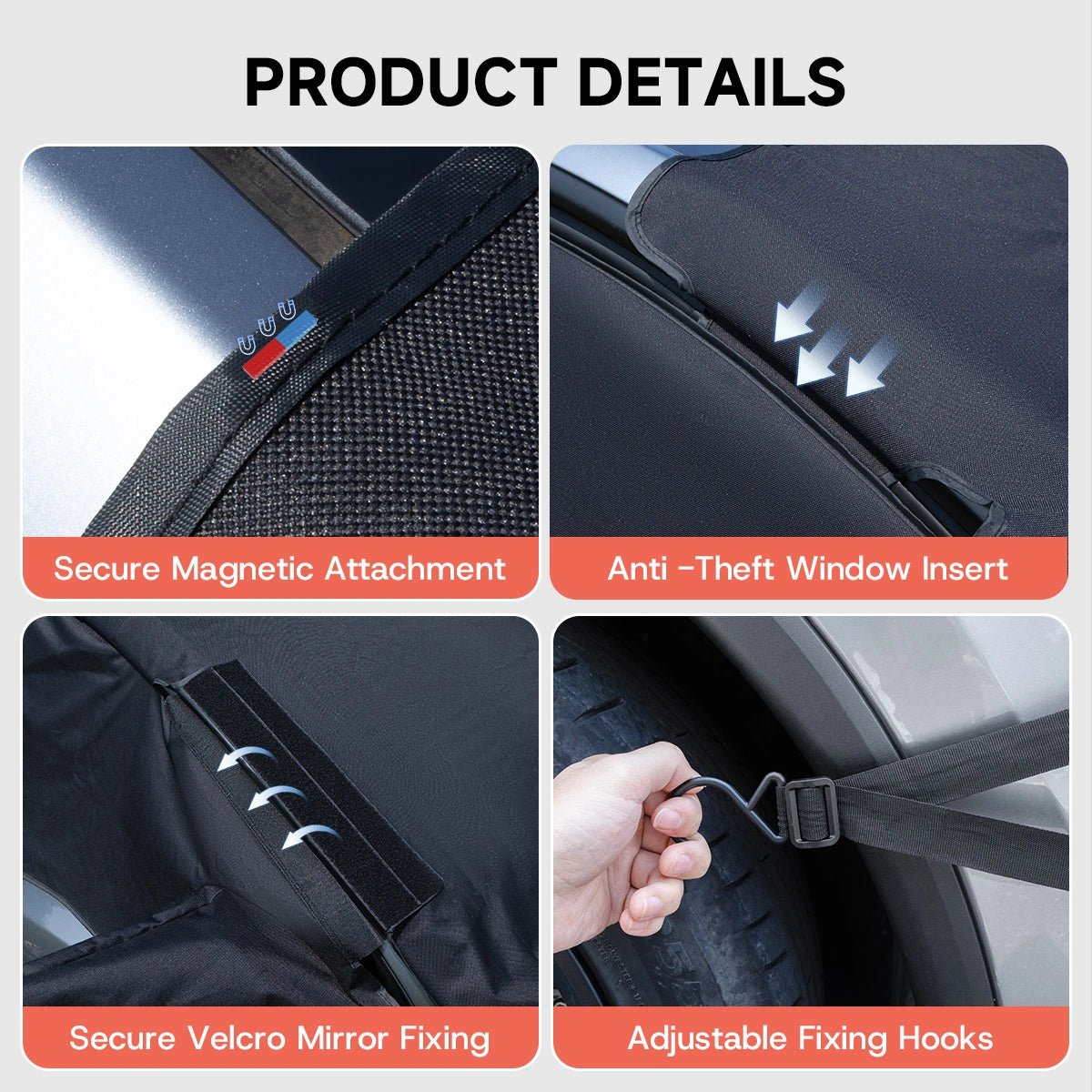 Windshield Side Window & Door Handle Full Snow Cover for Tesla Model 3/Y/S - T-Launch