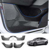 Carbon Fiber Style Door Anti-Kick Protector for Tesla Model Y Juniper 2025+ - T-Launch