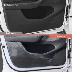 Carbon Fiber Style Door Anti-Kick Protector for Tesla Model Y Juniper 2025+ - T-Launch