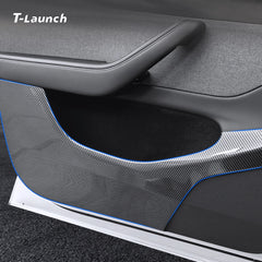 Carbon Fiber Style Door Anti-Kick Protector for Tesla Model Y Juniper 2025+