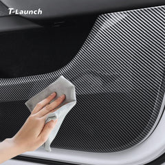Carbon Fiber Style Door Anti-Kick Protector for Tesla Model Y Juniper 2025+