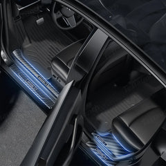 탄소 섬유 스타일 도어 실 보호대 세트(8개) Tesla Model Y 주니퍼 2025+