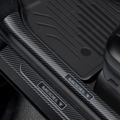 탄소 섬유 스타일 도어 실 보호대 세트(8개) Tesla Model Y 주니퍼 2025+