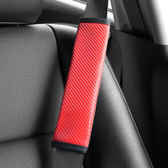Carbon Fiber Style Seat Belt Shoulder Pad - Universal Fit for All Cars