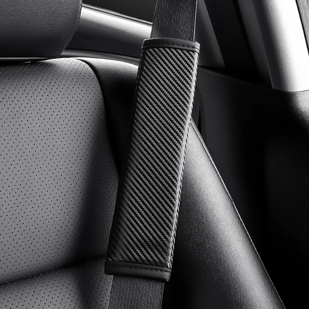 Carbon Fiber Style Seat Belt Shoulder Pad - Universal Fit for All Cars