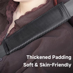Carbon Fiber Style Seat Belt Shoulder Pad - Universal Fit for All Cars