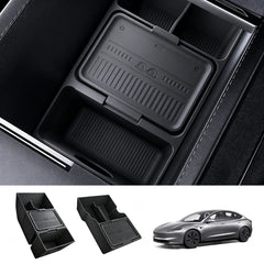 Center Console & Armrest Silicone Storage Organizer Set for Tesla Model 3 Highland 2024+ - T-Launch